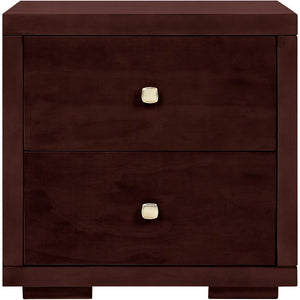 19" Black Solid and Manufactured Wood Two Drawer Nightstand