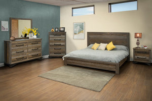 27" Brown Solid Wood Two Drawer Nightstand