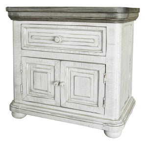 27" Ivory Solid Wood One Drawer Nightstand