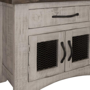 27" Gray Solid Wood One Drawer Nightstand