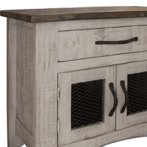 27" Gray Solid Wood One Drawer Nightstand