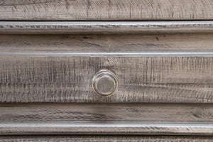 32" Gray Solid Wood Three Drawer Nightstand