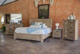 25" Brown Solid Wood Two Drawer Nightstand