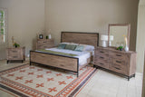 25" Brown Solid Wood Two Drawer Nightstand