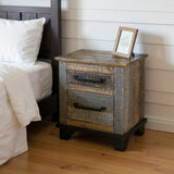 27" Brown Two Drawer Nightstand