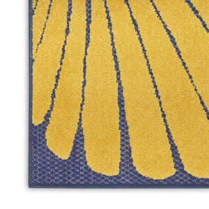 5' X 7' Orange Green and Blue Indoor Outdoor Area Rug