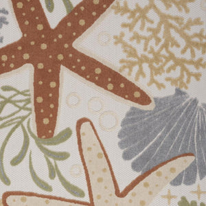 4' X 6' Ivory Orange And Blue Indoor Outdoor Area Rug