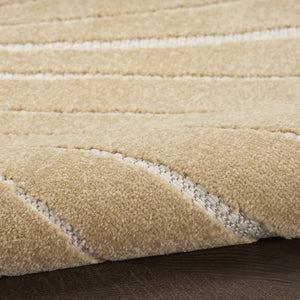 5' X 7' Ivory Orange and Blue Indoor Outdoor Area Rug