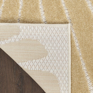 6' X 9' Ivory Orange And Blue Indoor Outdoor Area Rug