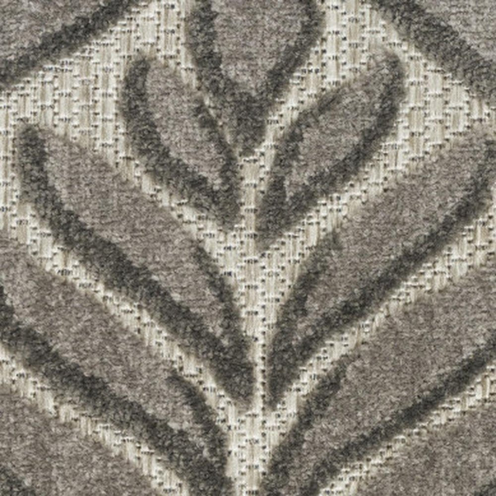 3' X 4' Charcoal Floral Indoor Outdoor Area Rug
