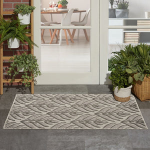 3' X 4' Charcoal Floral Indoor Outdoor Area Rug