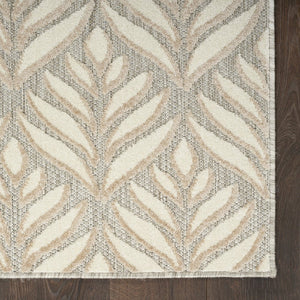 3' X 4' Gray and Ivory Floral Indoor Outdoor Area Rug