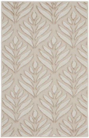 3' X 4' Gray and Ivory Floral Indoor Outdoor Area Rug