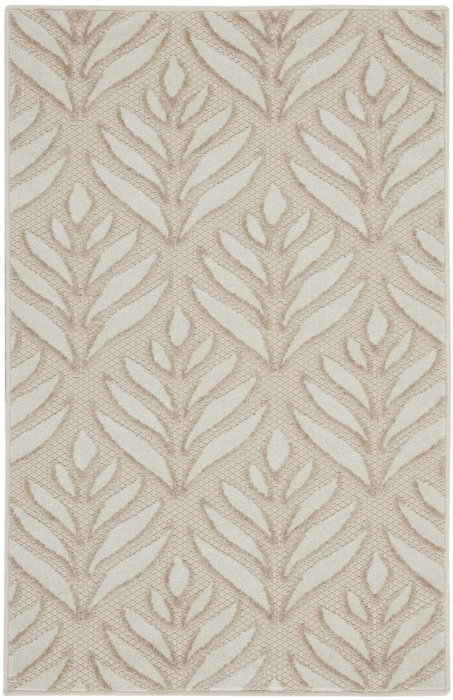 3' X 4' Gray and Ivory Floral Indoor Outdoor Area Rug