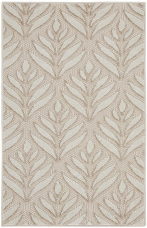 3' X 4' Gray and Ivory Floral Indoor Outdoor Area Rug