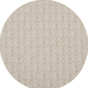 8' Gray and Ivory Round Floral Indoor Outdoor Area Rug