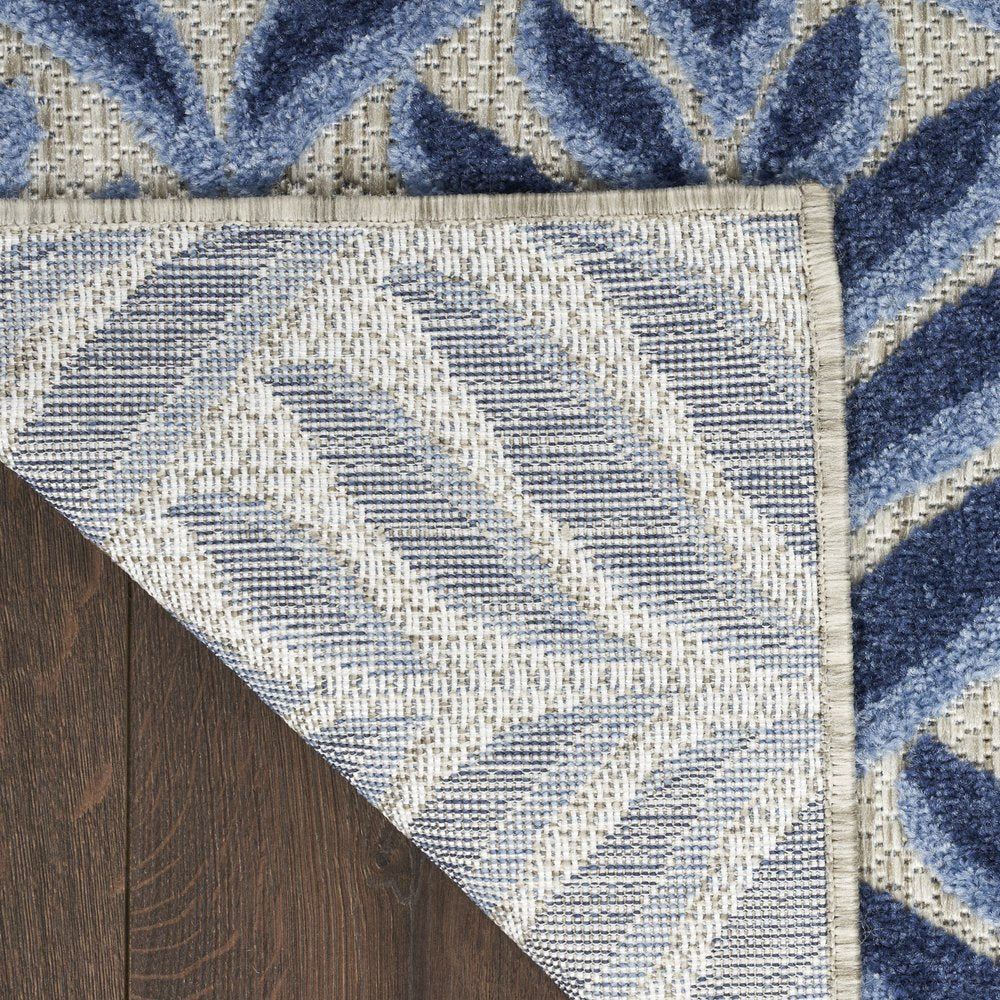 3' X 4' Blue Floral Indoor Outdoor Area Rug