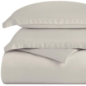 Light Gray Twin Cotton Washable Duvet Cover Set