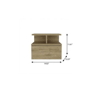 12" Beige Wood One Drawer Nightstand