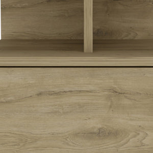 12" Beige Wood One Drawer Nightstand