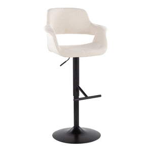 Vintage Flair - Mid Century Modern Adjustable Barstool With Straight T Footrest (Set of 2) by Couch.com