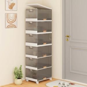 3/4/5/6-Cube Stackable Storage Bins with Detachable Wheels-6 Cube