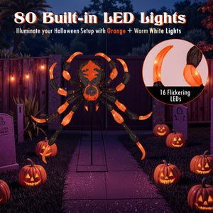 3 Pieces Patio Furniture Set with Tempered Glass Top Table and Soft Cushions-Off White