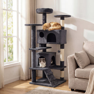 52 Inch Tall Cat Tree Tower for Indoor Cats-Dark Gray