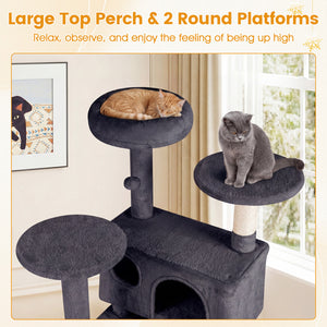 52 Inch Tall Cat Tree Tower for Indoor Cats-Dark Gray