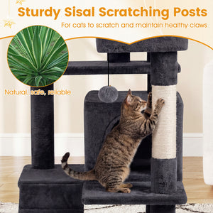 52 Inch Tall Cat Tree Tower for Indoor Cats-Dark Gray