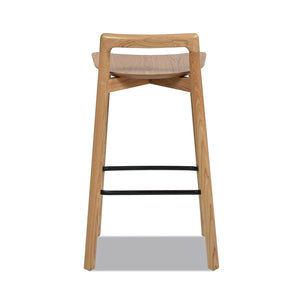 Sven - Modern Minimalist Low Back Counter Stool - Natural Blonde Ash by Couch.com