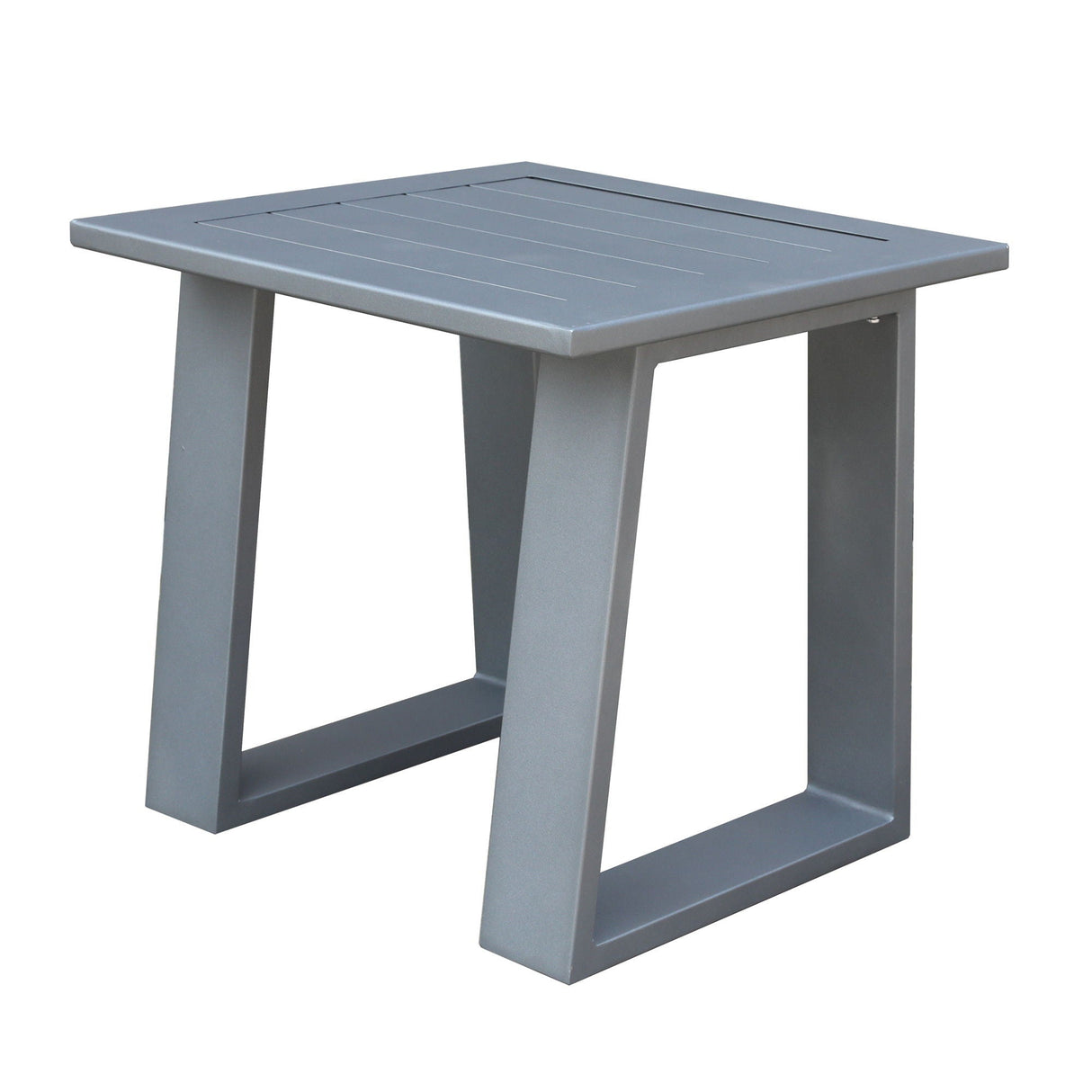 Outdoor Indoor Aluminum Square End Table/Side Table - Powdered Pewter by Couch.com