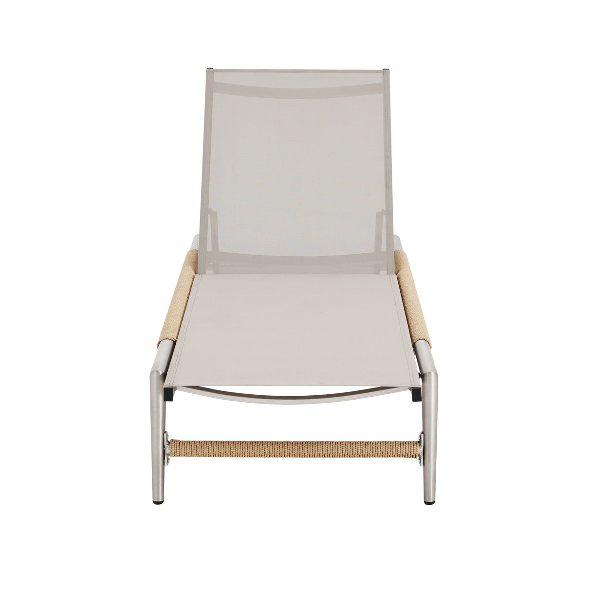 Hargrove - Outdoor Patio Aluminun Chaise Lounge, Outdoor Mesh Seat - Natural / Silver