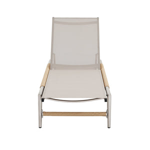 Hargrove - Outdoor Patio Aluminun Chaise Lounge, Outdoor Mesh Seat - Natural / Silver