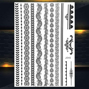 53 Sheets Black Lace Temporary Tattoos Sticker Butterfly Flower Fake Tatoo Sticker Sexy  Black Henna Temporary Tattoos For Women