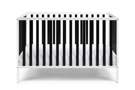 Black and White Solid and Manufactured Wood Standard Three In One Convertible Crib