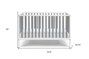 Gray and White Solid and Manufactured Wood Standard Three In One Convertible Crib