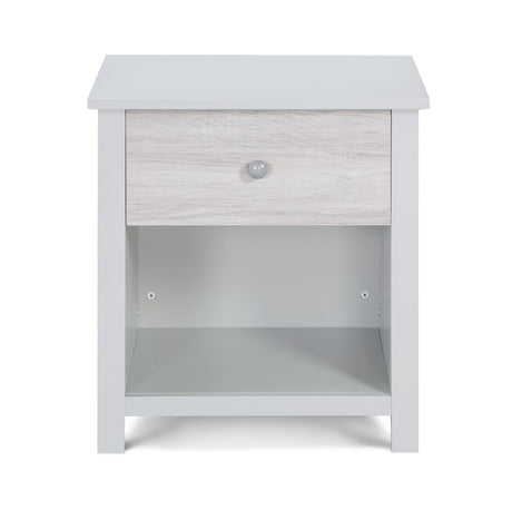 24" Gray Solid Wood and Wood One Drawer Nightstand