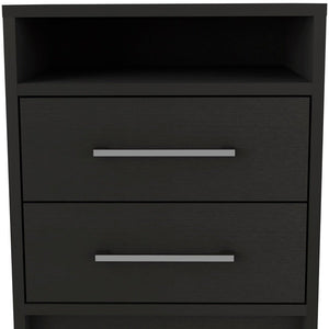 Two Piece Black and Gray Bedroom Set