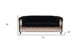 72" Black Velvet Sofa