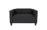 50" Charcoal And Dark Brown Loveseat