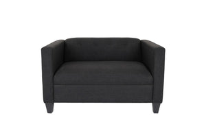 50" Charcoal And Dark Brown Loveseat
