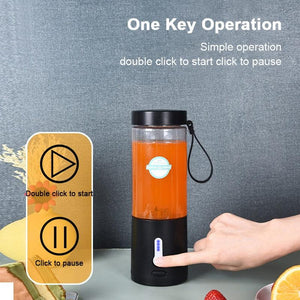 530ML Electric Juicer Portable Smoothie Blender USB Rechargeable Food Processor Fruit Mixer Machine Mini Juicer Blender Cup Portable Juicer For Travel USB Electric Blender Fruit Smoothie Blender Machine Personal Food Processor Juicer