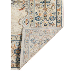 8' X 10' Blue and Orange Medallion Stain Resistant Indoor Outdoor Area Rug