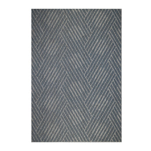 6' X 9' Gray and Blue Geometric Stain Resistant Indoor Outdoor Area Rug