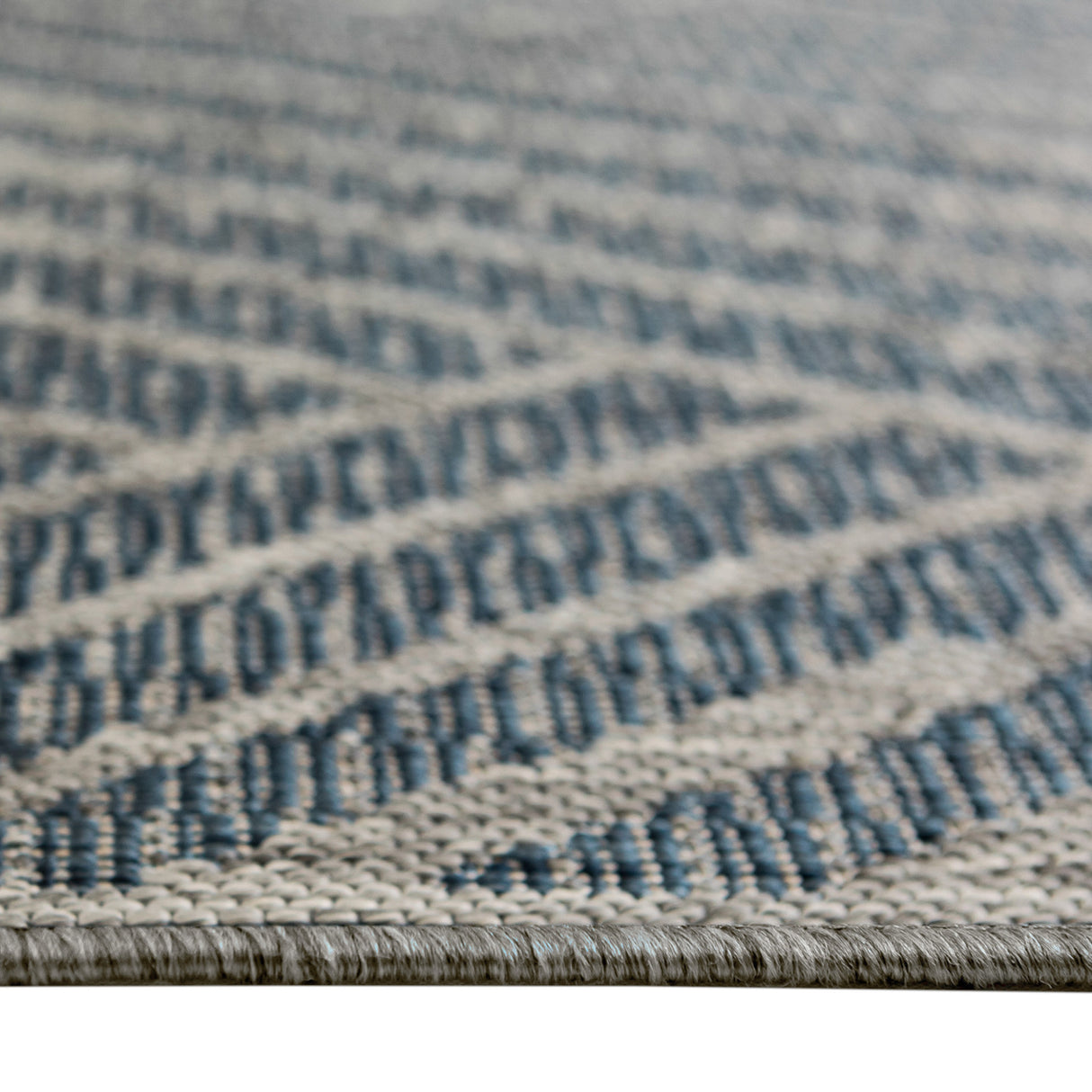 6' X 9' Gray and Blue Geometric Stain Resistant Indoor Outdoor Area Rug