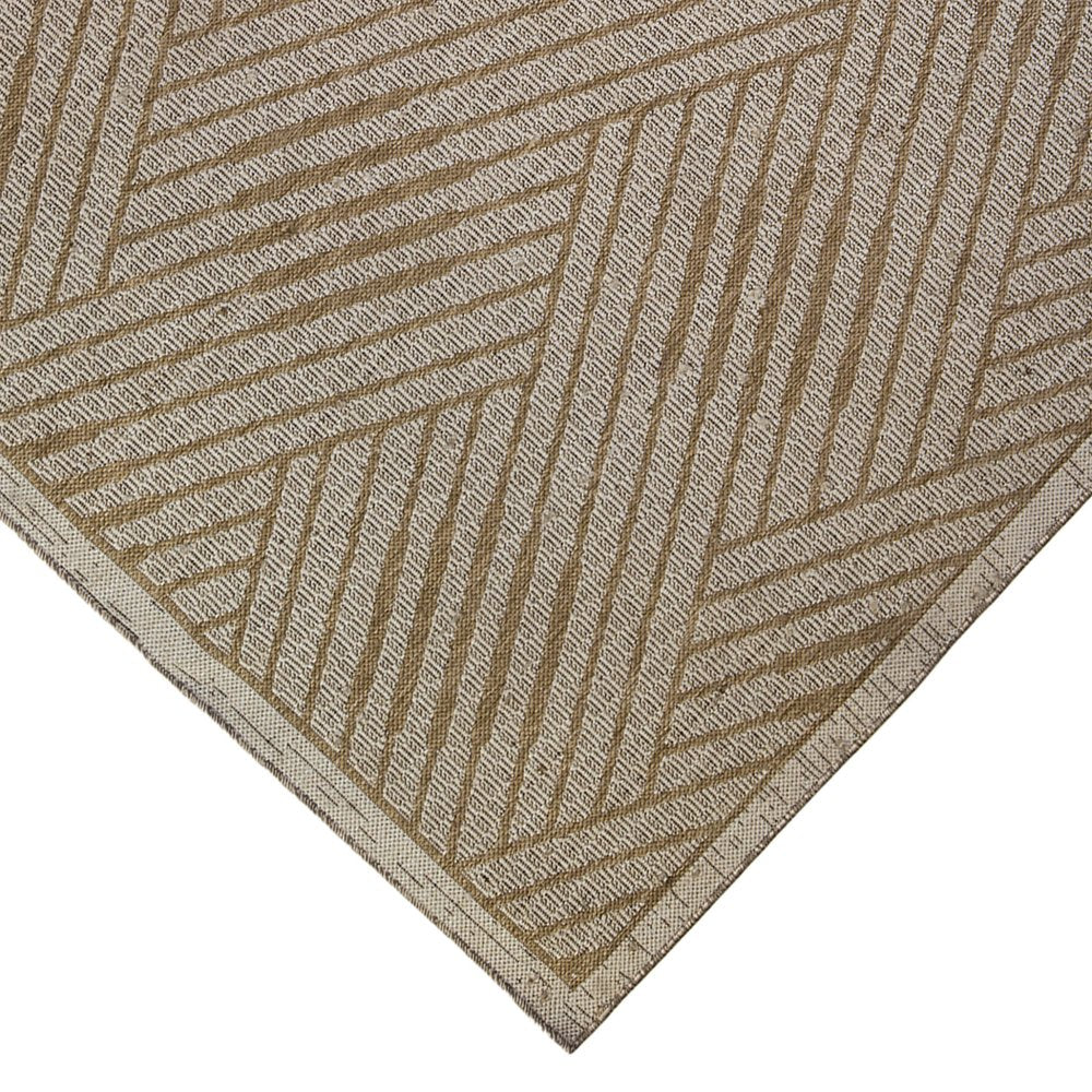 5' X 8' Gray Geometric Stain Resistant Indoor Outdoor Area Rug