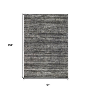 6' X 9' Brown and Ivory Striped Stain Resistant Indoor Outdoor Area Rug