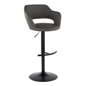 Margarite - Contemporary Adjustable Barstool With Swivel With Rounded T Footrest (Set of 2) by Couch.com