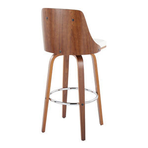 Gianna - Mid Century Modern Fixed Height Barstool With Swivel With Round Footrest (Set of 2) by Couch.com